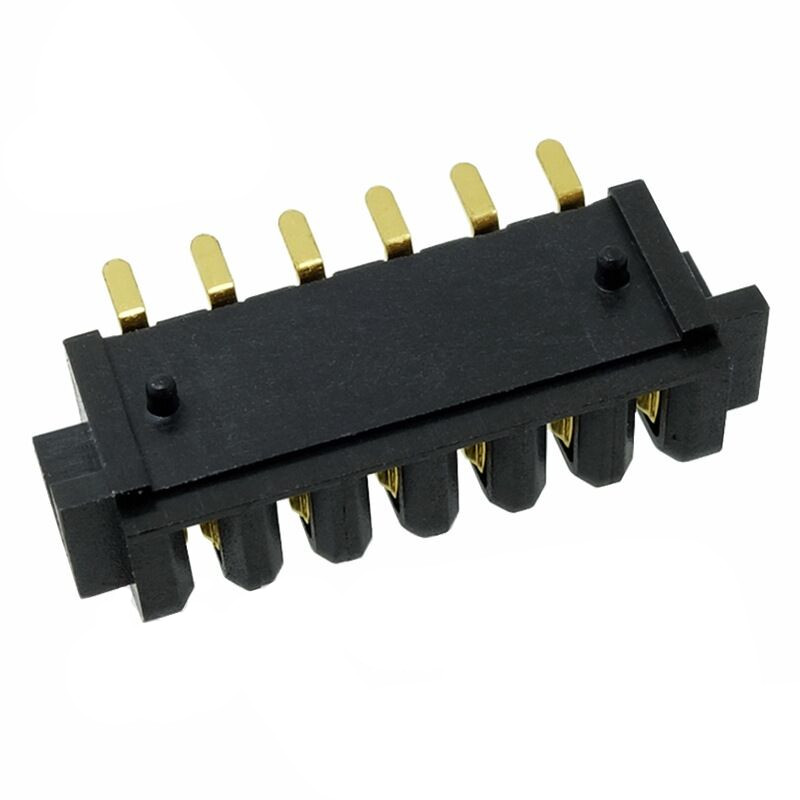 信音达 SYCBF04P6ASMT 6Pin锂电母座｜16.5mm极致宽度·PA9T耐260℃·镀金≤8mΩ·SMT带柱·BMS基础功能底线