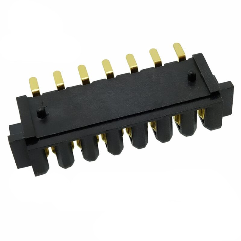 信音达 SYCBF04P7ASMT 7Pin锂电池母座｜PA9T耐260℃·镀金低阻·2.5mm间距·5A单针·SMT贴片带柱