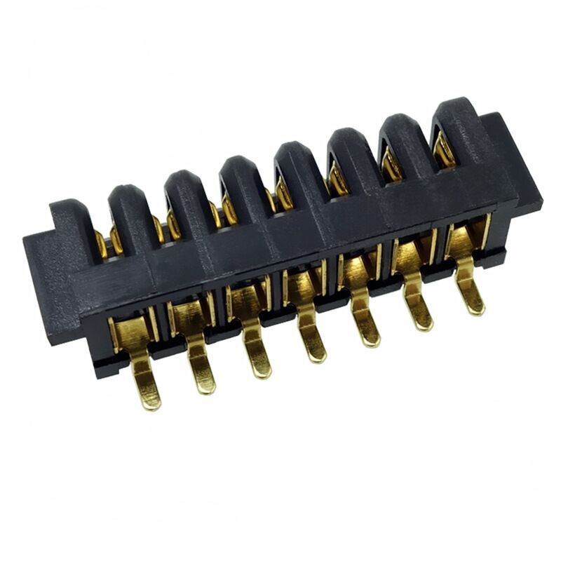 信音达 SYCBF04P7ASMT 7Pin锂电池母座｜PA9T耐260℃·镀金低阻·2.5mm间距·5A单针·SMT贴片带柱-3