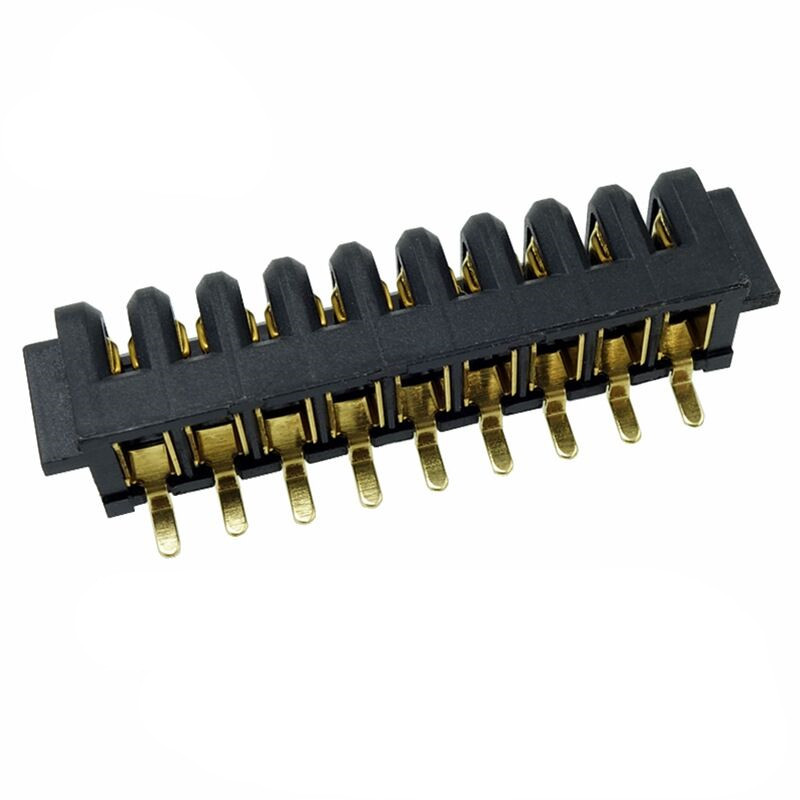 信音达 SYCBF04P9ASMT 9Pin锂电池母座｜PA9T耐260℃·镀金低阻·2.5mm间距·5A单针·SMT贴片带柱
