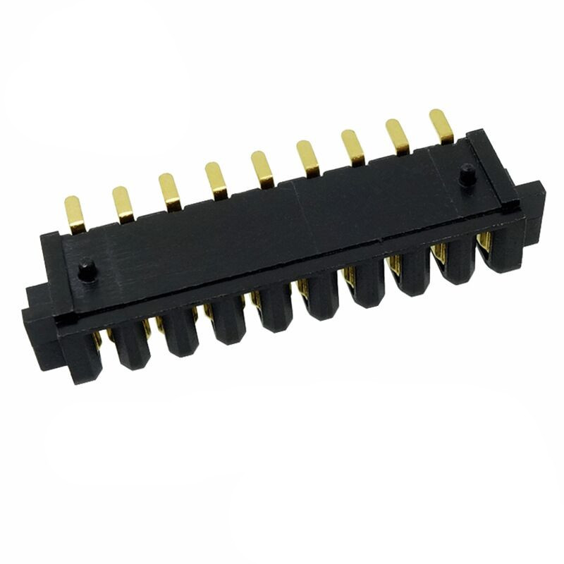 信音达 SYCBF04P9ASMT 9Pin锂电池母座｜PA9T耐260℃·镀金低阻·2.5mm间距·5A单针·SMT贴片带柱