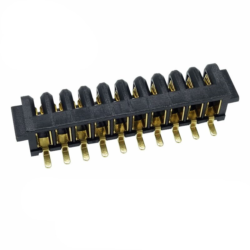 信音达 SYCBF04P10ASMT 10Pin锂电池母座｜PA9T耐260℃·镀金低阻·2.5mm间距·5A单针·SMT贴片带柱