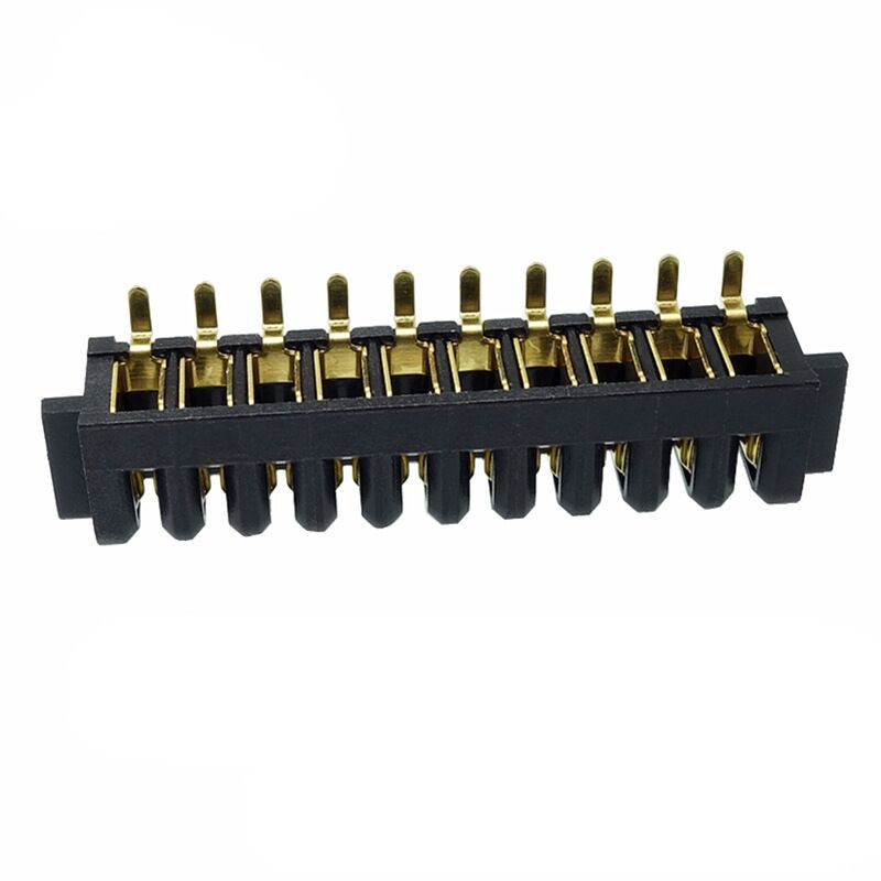 信音达 SYCBF04P10ASMT 10Pin锂电池母座｜PA9T耐260℃·镀金低阻·2.5mm间距·5A单针·SMT贴片带柱-2