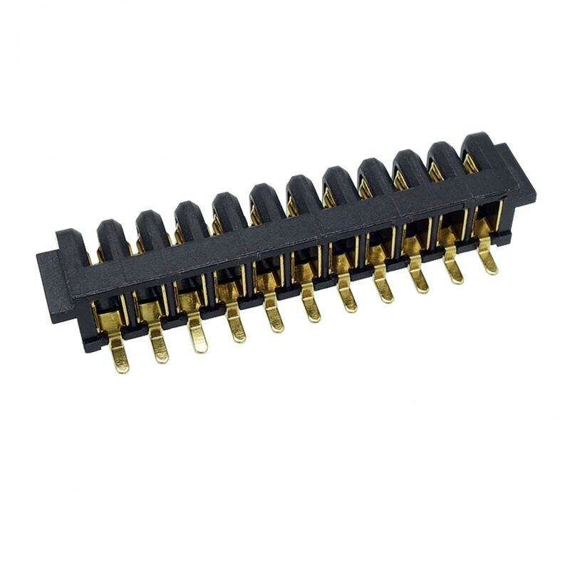 信音达 SYCBF04P11ASMT 11Pin锂电池母座｜PA9T耐260℃·镀金低阻·2.5mm间距·5A单针·SMT贴片带柱