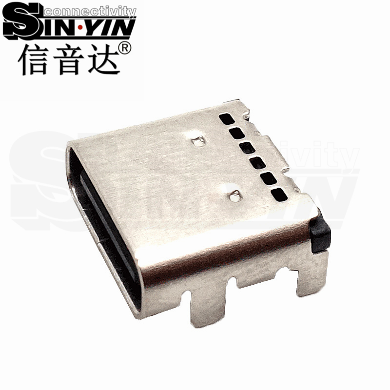 USB Type-C 24Pin 双贴母座（双排SMT贴片/满针24P/全贴片加固/10Gbps高速传输/100W PD快充/主板与扩展坞专指）-3