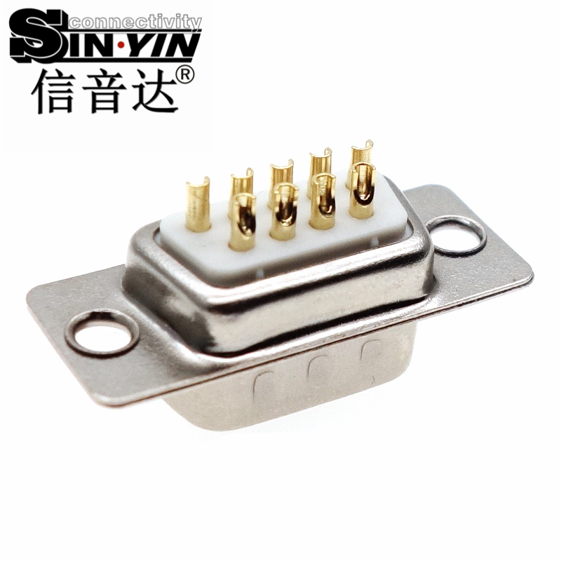 SYCDB9M 9Pin 180度DB9公座连接器（全镀金实心针/焊线式/RS232 RS485串口插座/工业级D-SUB/支持3D模型/免费打样）