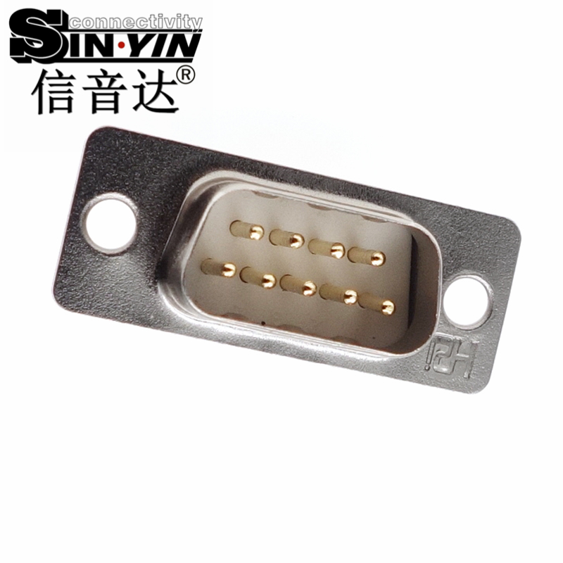 SYCDB9M 9Pin 180度DB9公座连接器（全镀金实心针/焊线式/RS232 RS485串口插座/工业级D-SUB/支持3D模型/免费打样）-2