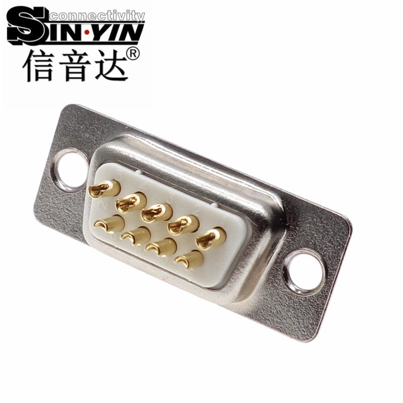 SYCDB9M 9Pin 180度DB9公座连接器（全镀金实心针/焊线式/RS232 RS485串口插座/工业级D-SUB/支持3D模型/免费打样）-4
