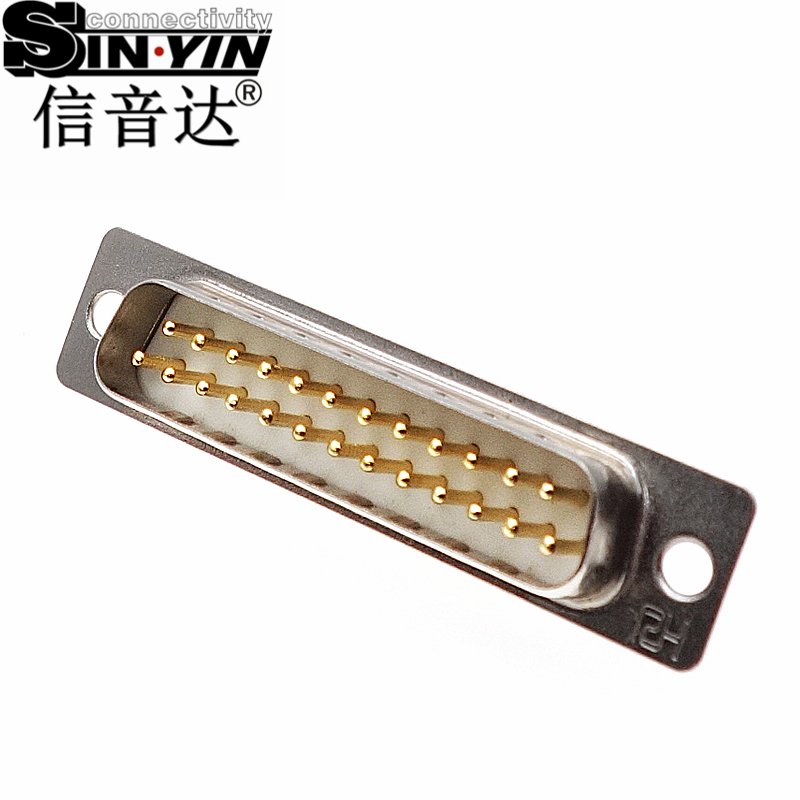 SYCDB25M 25Pin 180度DB25公座连接器（全镀金实心针/焊线式/并口多路串口插座/工业级D-SUB/支持3D模型/免费打样）-2