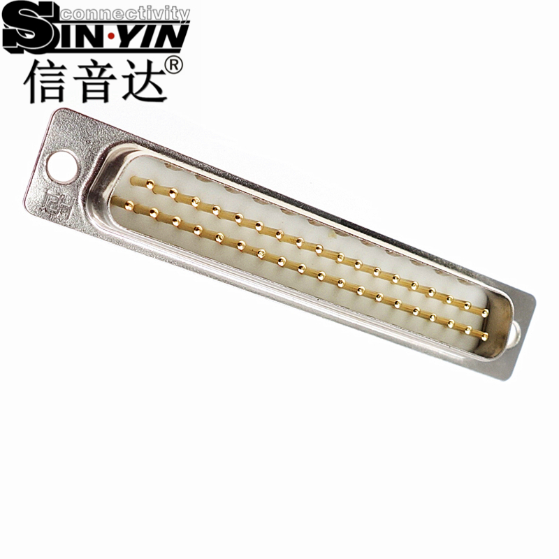 SYCDB37M 37Pin 180度DB37公座连接器（全镀金实心针/焊线式/多路串口控制插座/工业级D-SUB/支持3D模型/免费打样）-2