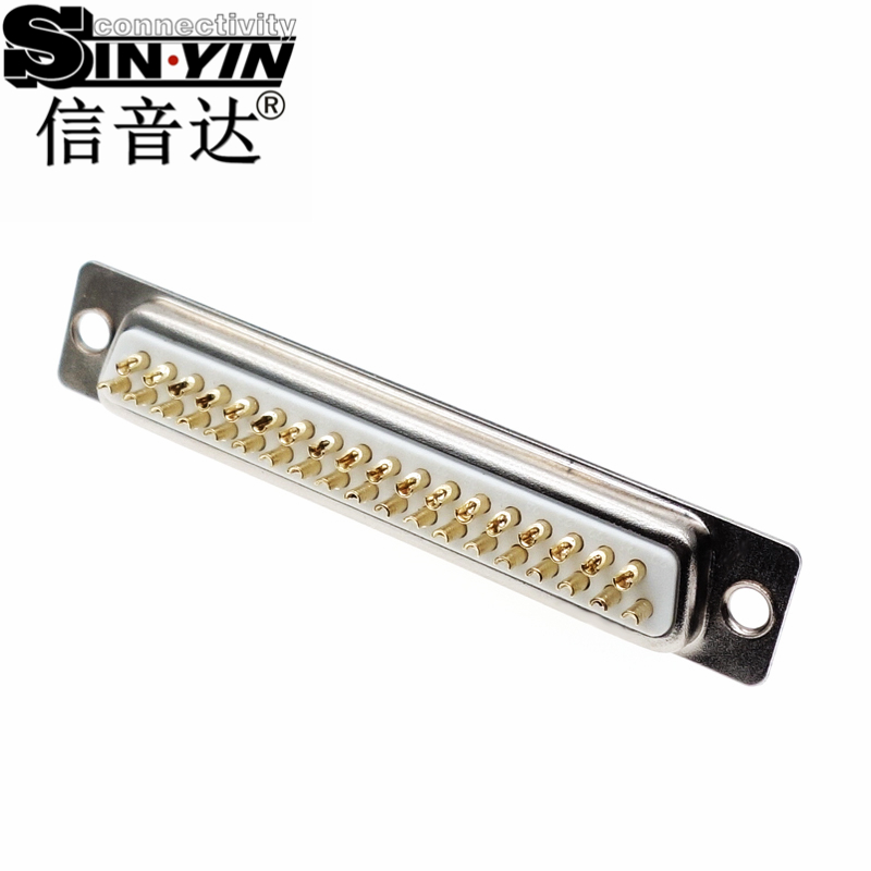 SYCDR37F 37Pin 180度DR37母座连接器（全镀金实心针/焊线式/多路串口控制插座/工业级D-SUB/支持3D模型/免费打样）-4