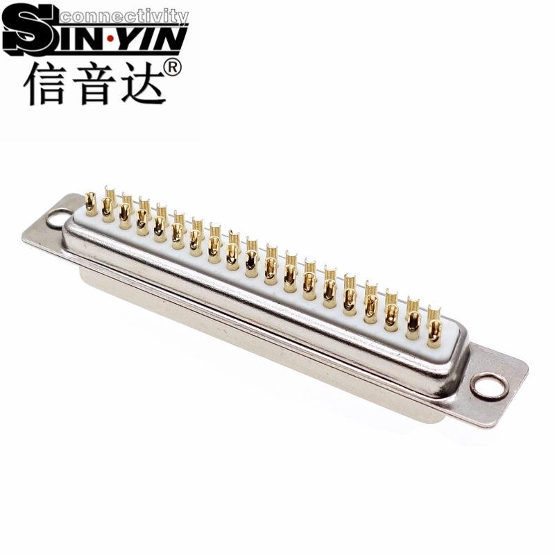 SYCDR37F 37Pin 180度DR37母座连接器（全镀金实心针/焊线式/多路串口控制插座/工业级D-SUB/支持3D模型/免费打样）-5