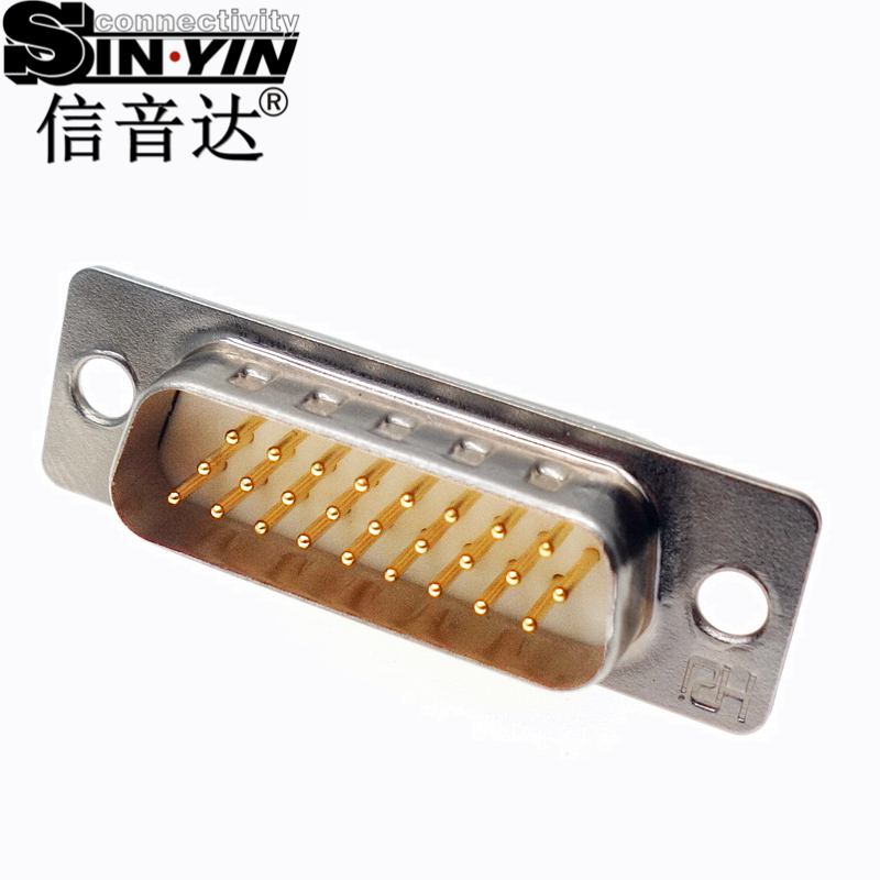SYCHDP26M 26Pin 180度HDB26公座连接器（全镀金实心针/焊线式/高密度三排/工业级D-SUB/支持3D模型/免费打样）