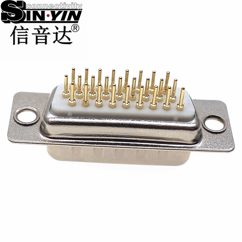 SYCHDP26M 26Pin 180度HDB26公座连接器（全镀金实心针/焊线式/高密度三排/工业级D-SUB/支持3D模型/免费打样）