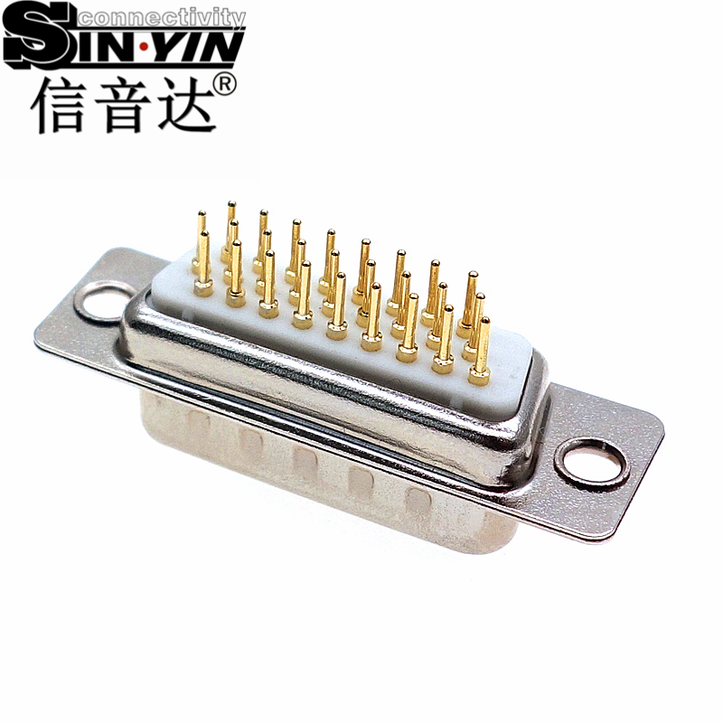 SYCHDP26M 26Pin 180度HDB26公座连接器（全镀金实心针/焊线式/高密度三排/工业级D-SUB/支持3D模型/免费打样）-4
