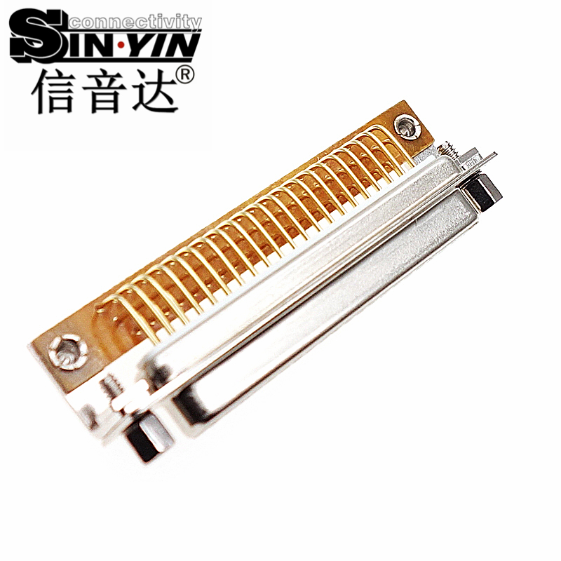 SYCHDR62F 62Pin 90度弯头HDR62母座连接器（全镀金实心针/PCB卧式插板/高密度三排/工业级D-SUB/支持3D模型/免费打样）-3